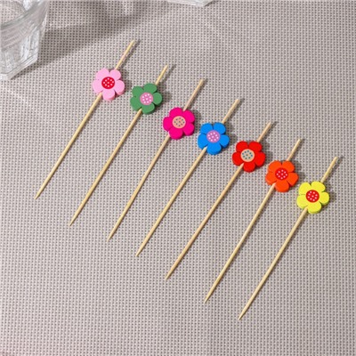 Шпажки Доляна «Цветочки», h=12 см, набор 25 шт.