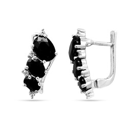 Серьги из серебра сапфир корунд, Амичи