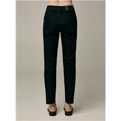 Высокая посадка CONTE CON-601 Черные джинсы straight c необработанным краем