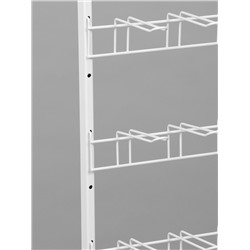 Стойка прикассовая, с 6-штыревой гребенкой и крючками, 64×50×185 см, белая