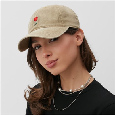 Кепка женская «Роза» MINAKU, бежевый, размер 58
