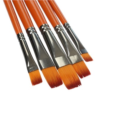 Набор кистей для рисования, синтетика, 5 штук: № 2, 4, 6, 8, 10, плоские, в блистере, международный размер