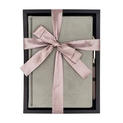 Подарочный набор Ежедневник недатированный А5+ 272 стр. "VELVET" (СВЕТЛО-СЕРЫЙ)+ ручка 3-115/28-2 Bruno Visconti