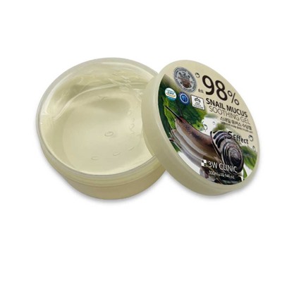 3W Clinic Гель универсальный для лица,тела,волос с улиточным муцином 98% - Snail mucus soothing gel,