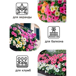 Семена   Петуния "Роза и лимон" F1 крупноцветковая ампельная, смесь окрасок , 10шт