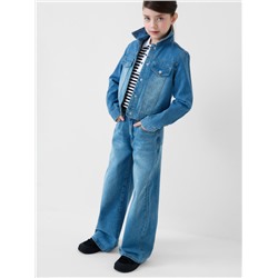 Брюки текстильные джинсовые для девочек