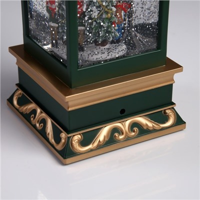 Светодиодная фигура «Фонарь с ёлкой» 10.5×26×10.5 см, пластик, батарейки ААх3 (не в комплекте), USB, свечение тёплое белое