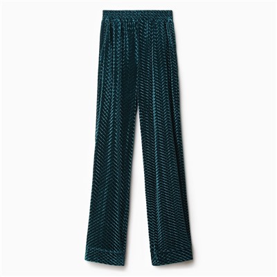 Брюки домашние женские KAFTAN «Бархат», размер 42, зелёные