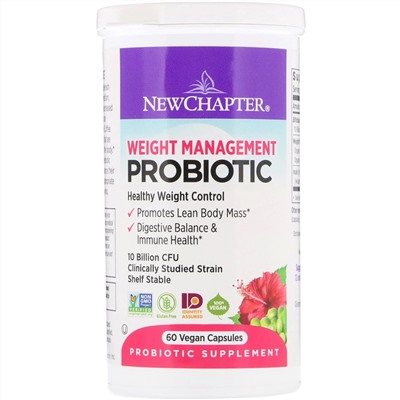 New Chapter, Weight Management Probiotic, 10 Billion CFU, 60 Vegan Capsules