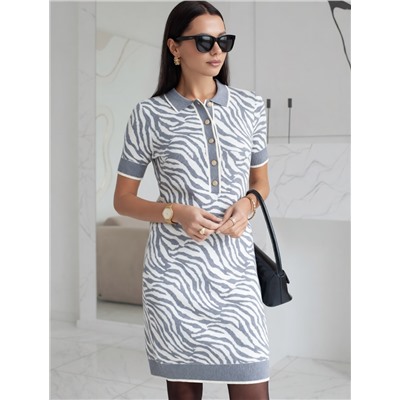 Платье жаккардовой вязки с кашемиром