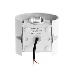 Светильник фасадный «Полусфера», 2 Вт, 3000К, 1 луч, IP65, 220 В, пластиковый корпус, белый, свечение тёплое белое