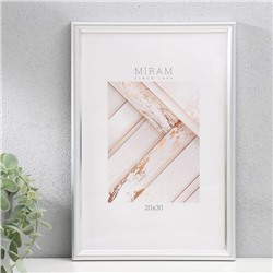 Фоторамка для фото 20×30 см «МИРАМ», пластик, серебро, (пластиковый экран)