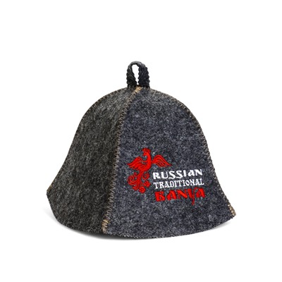 Шапка для бани и сауны «Русские традиции», шерсть 50%, полиэфир 50%, серая