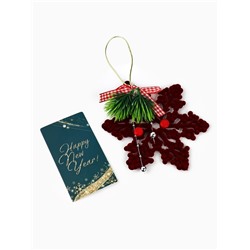 Пакет подарочный «С Новым годом», с ёлочной игрушкой и шильдиком, 31×40×11 см