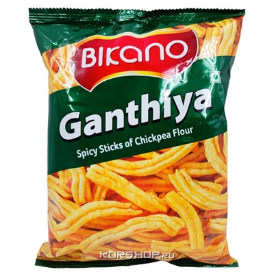 Индийская закуска из нутовой муки Ganthiya Bikano, Индия, 200 г Акция