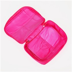Косметичка - органайзер дорожная на молнии, с карманами, малиновая