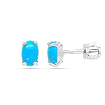 Серьги из серебра бирюза пресс., СПН127