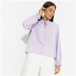 Блуза со сборками на рукавах, В лучшей роли (сиреневый)