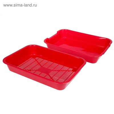 Туалет средний с сеткой 36×26×6.5 см, бордовый