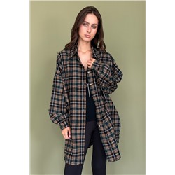 Рубашка женская  HUG077/06/Бежевый, зелёный