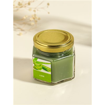 Ароматическая свеча в банке, 70 г, воска, алое