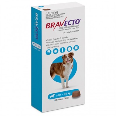 Жевательная таблетка Bravecto для собак 20 – 40 кг