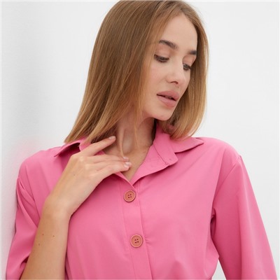 Платье миди женское MINAKU: Enjoy, ярко-розовое, размер 42