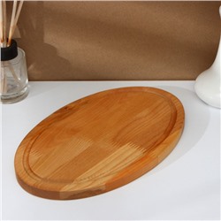 Доска разделочная деревянная Adelica «Овальная», 28×18×1.8 см, пропитана минеральным маслом, берёза