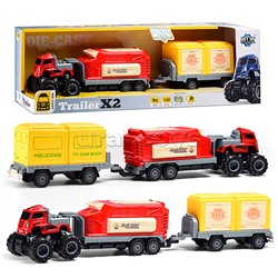 Машина "Большой прицеп" 1:43 (свет,звук) в коробке