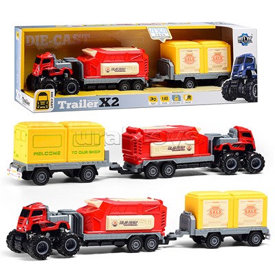 Машина "Большой прицеп" 1:43 (свет,звук) в коробке