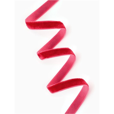 Лента бархатная, 10 мм, 18±1 м, красная №40