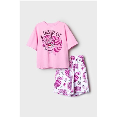 Комплект трикотажный для девочек: фуфайка (футболка), шорты PLAYTODAY, 1239773