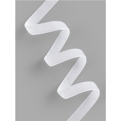 Лента бархатная, 10 мм, 18±1 м, белая №01