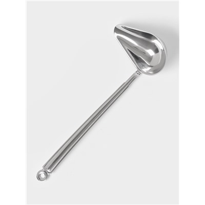Ложка для соуса «Поварская. Профи», 75 мл, ручка 23 см, толщина 1.2 мм, цельнотянутая ручка. нержавеющая сталь, серебристая