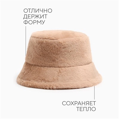 Панама зимняя женская MINAKU, размер one size 52-58, цвет песочный