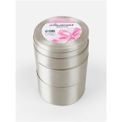 Набор атласных лент, 5 шт., 6/10/20/40/50 мм, 23±1 м, светло-серый