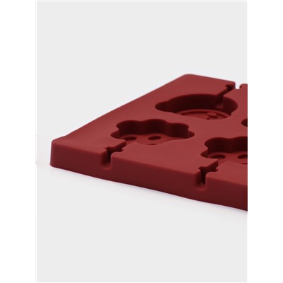 Форма для леденцов Доляна «Мишка», силикон, 25×10.5×1 см, 12 ячеек (3×3.3 см), с палочками, МИКС