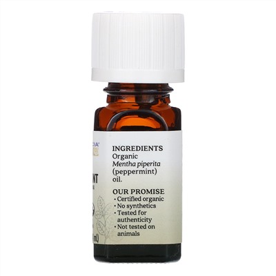 Aura Cacia, чистое эфирное масло, органическая перечная мята, 7,4 мл (0,25 жидк. унции)