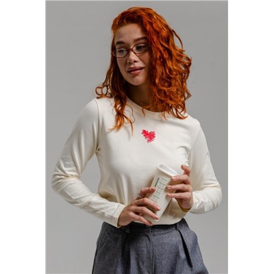 8529/1 футболка с дл.рукавом (Молочный_сердечко)