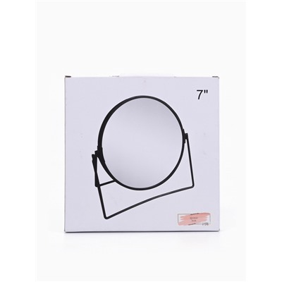 УЦЕНКА Зеркало настольное, с увеличением, двустороннее, 19.5×20 см, (16.5×19.5 см), чёрное