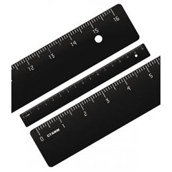 Линейка пластиковая 16 см черная ЛН04 Стамм
