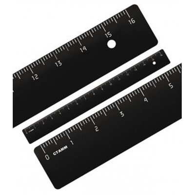 Линейка пластиковая 16 см черная ЛН04 Стамм