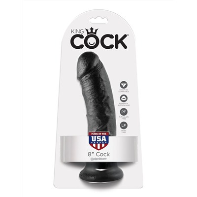 Чёрный фаллоимитатор 8  Cock - 20,3 см.
