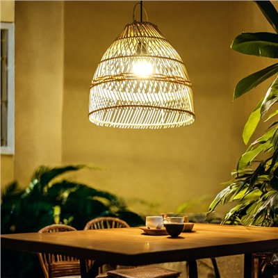 Светильник потолочный из ротанга «Эль», 1×120 Вт, Е27, 30×30×30 см