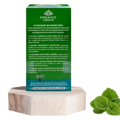 Organic India Tulsi Peppermint / Органик Индия Тулси Мята перечная Тулси 25 Чайные пакетики