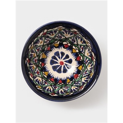 Набор больших пиал Риштанская керамика «Узоры», 6 шт.,11 см, синие