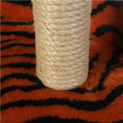 Когтеточка с круглой площадкой и игрушкой, джут, 43×43×100 см, микс цветов