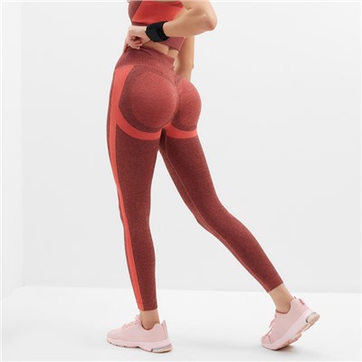 Легинсы спортивные женские MINAKU: SPORTLY, красные, размер 46-48