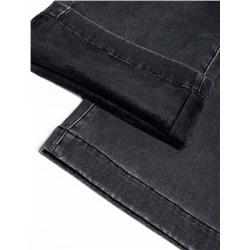 Джинсы-трубы из эластичного денима на флисе