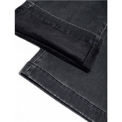 Джинсы-трубы из эластичного денима на флисе